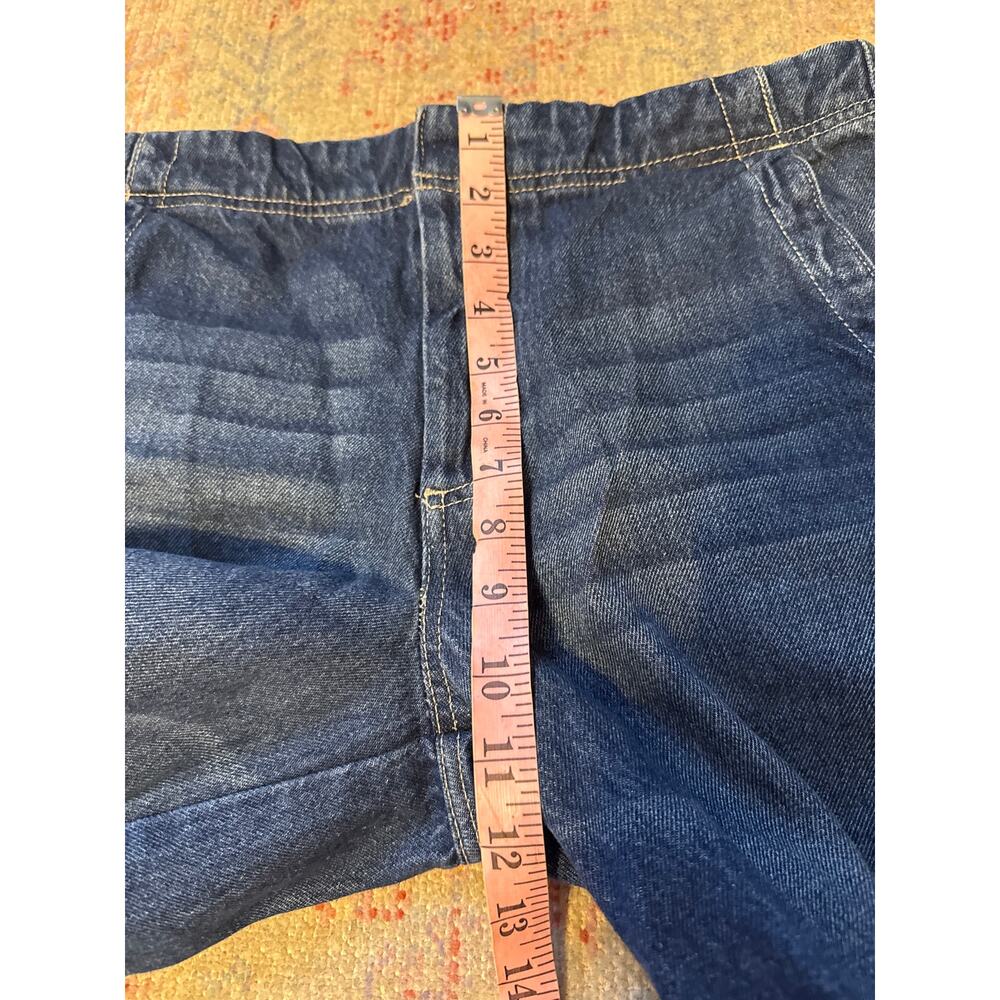 Pilcro Wide-Leg Flare Jeans in Dark Blue Denim - Picture 6 of 8